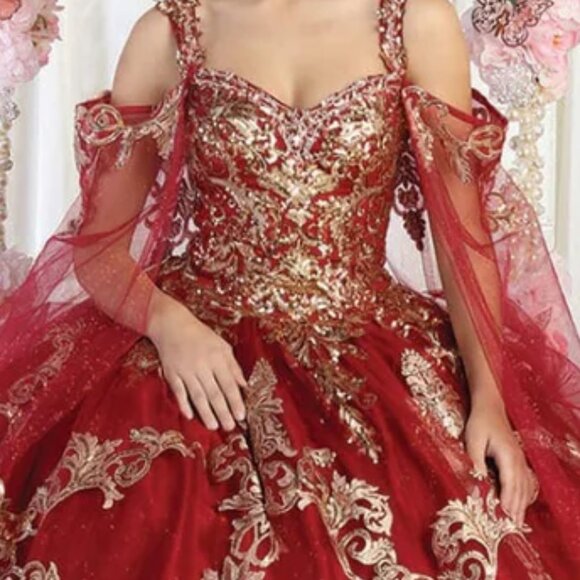 Quinceanera dress. Prom wedding burgundy or green formal ball gown with lace up - Picture 2 of 6